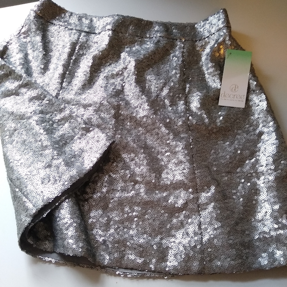NWT Silver Sequence Party Skirt